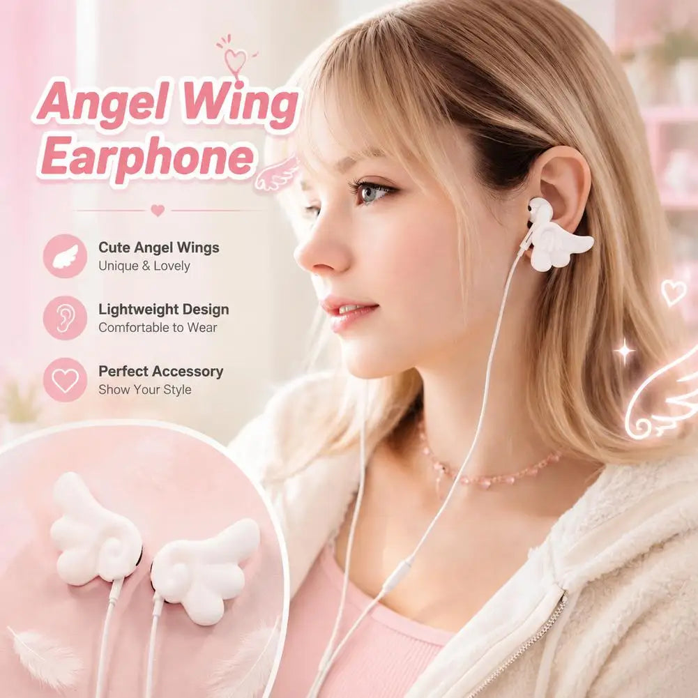 Kawaii 3D Angel Wings Earphone Charms – DIY Headphone Decor