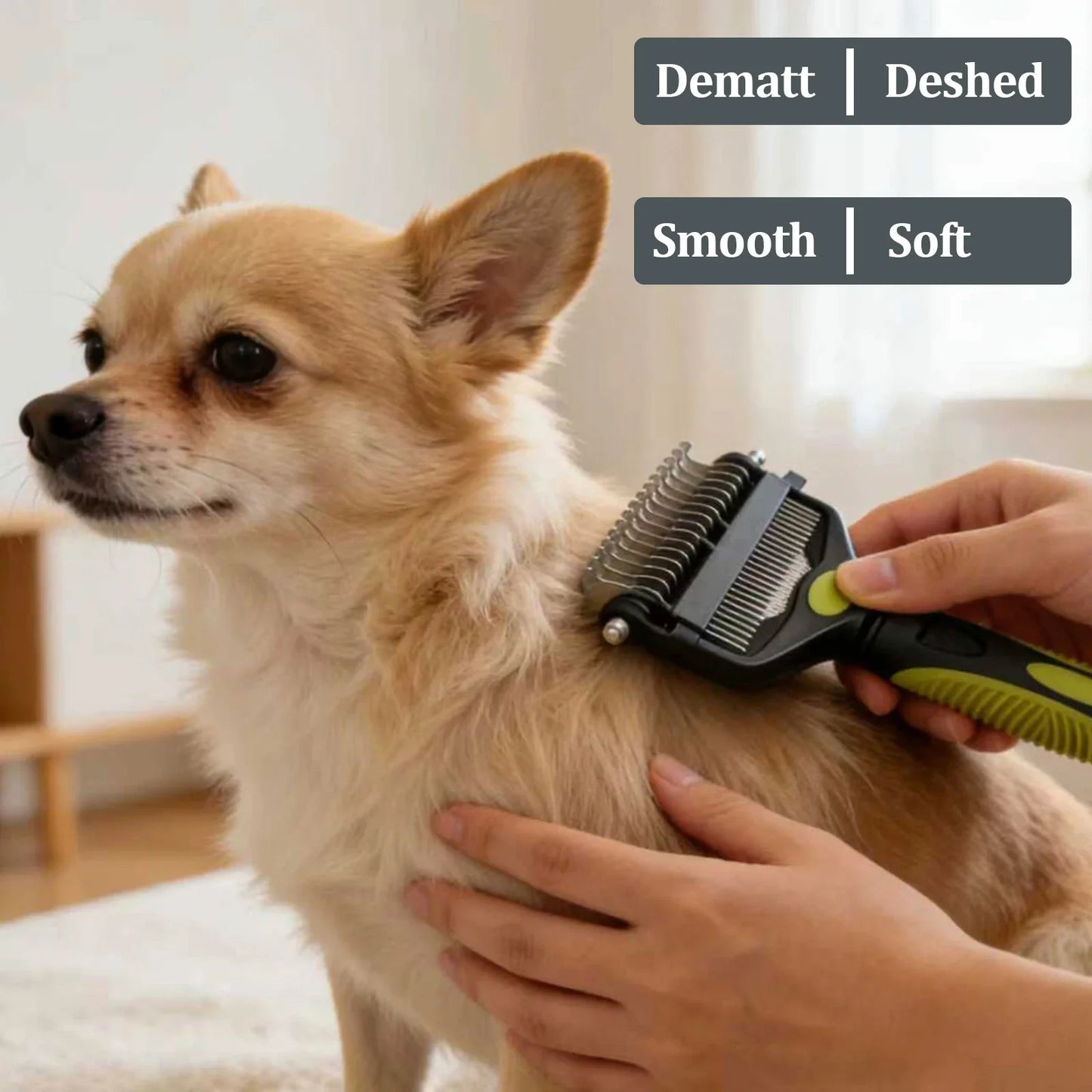 3-in-1 Dog Grooming Brush – Deshedding & Dematting Comb