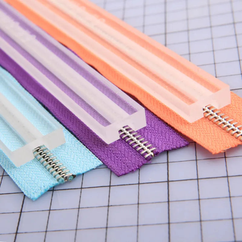 Handmade DIY Leather Zipper Glue Anti Overflow Ruler Handmade Acrylic Zipper Glue Tools Zipper Glue Practical Handicraft Tools Peaceful Pleasures Health and Wellness