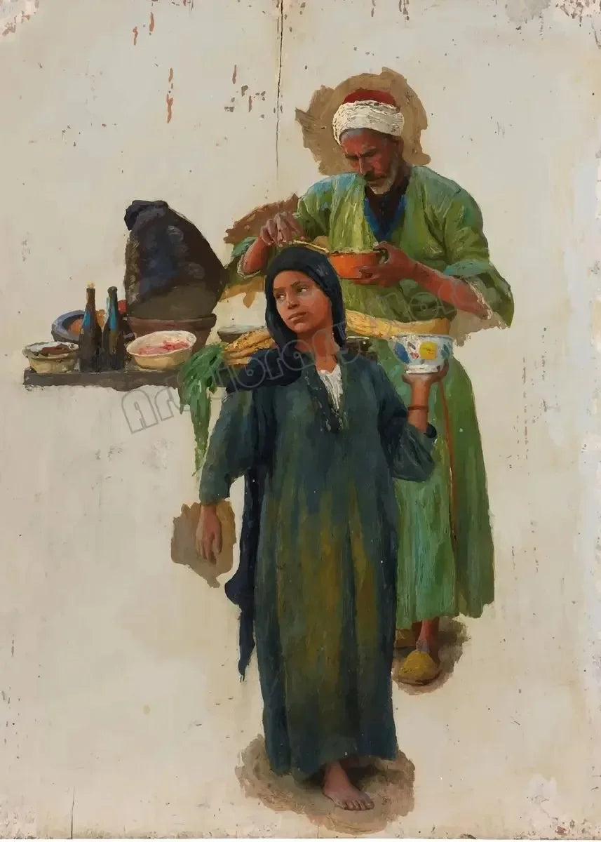 Canvas Painting Gerome Classic Artwork Arabs Living Landscape Poster Arabic Carpet Merchant Wall Art Pictures Home Decor Peaceful Pleasures Health and Wellness 12 20x30cm Unframed