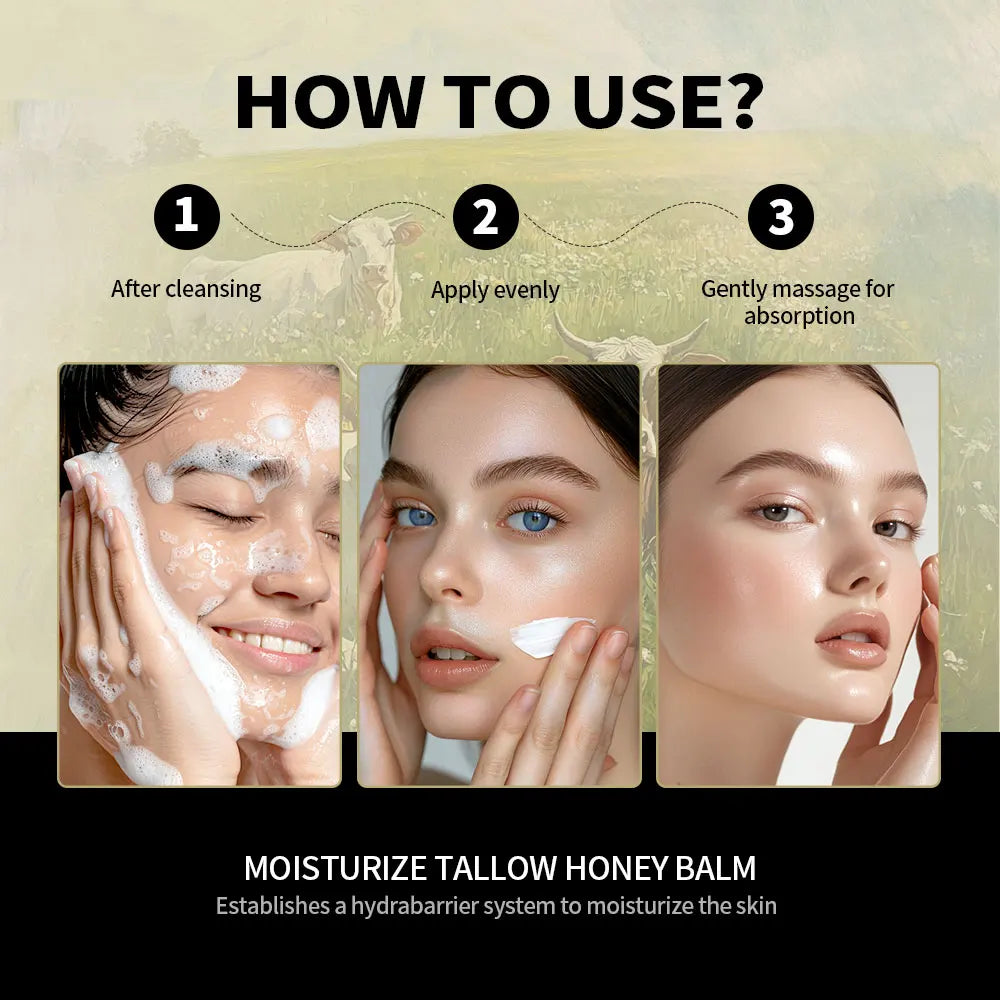 Beef Tallow Face Cream Lasting Moisturizing Soothing Facial Skin Firming Increase Facial Elasticity Nourishing Smooth SkinCare Peaceful Pleasures Health and Wellness