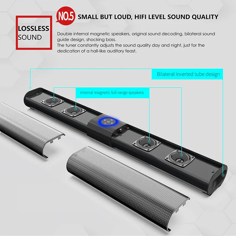 AyeBeau Bluetooth 5.3 Soundbar | Bass, FM Radio & TV