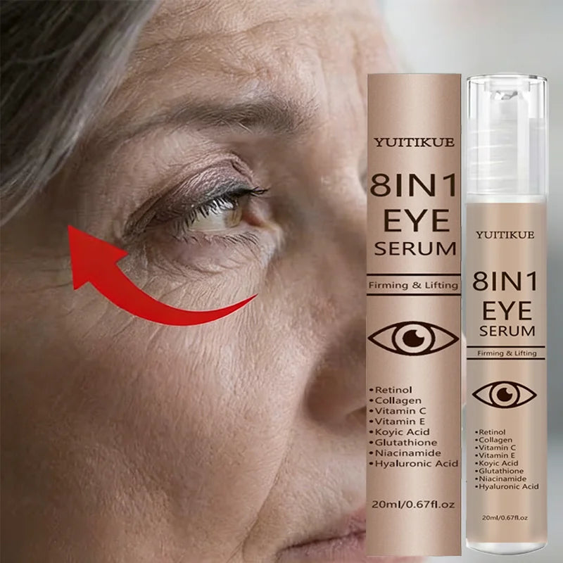 YUITIKUE 8-in-1 Eye Serum | Firming & Lifting Formula With Retinol, Collagen, Vitamin C & Hyaluronic Acid 20ml Peaceful Pleasures Health and Wellness