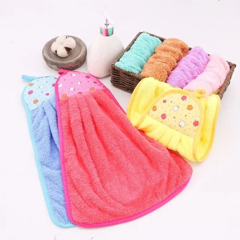 Coral Velvet Hand Towel – Soft Absorbent Bath & Kitchen Cloth