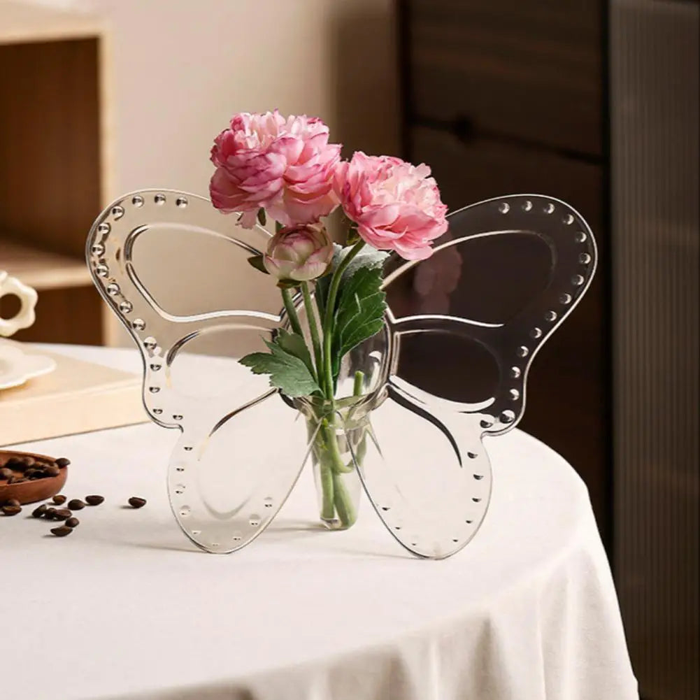 Transparent Butterfly Acrylic Flower Vase | Modern Decor