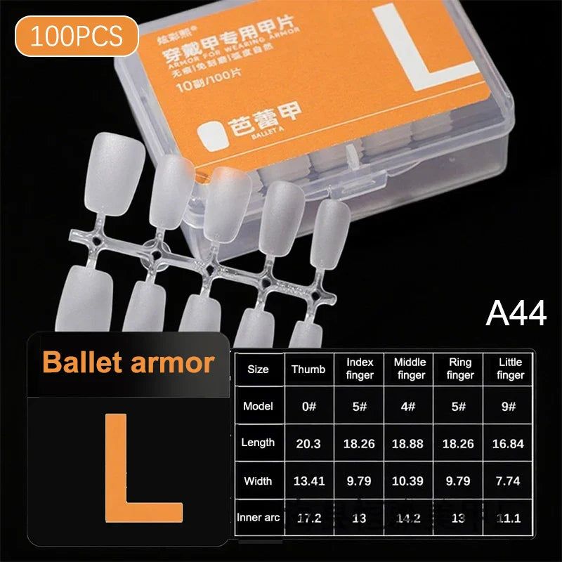 100pcs Clear Press-On Nail Tips – Full Cover Ultra-Thin False Nails