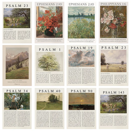 Bible Verse Floral Canvas Wall Art | Christian Scripture Poster Canvas Wall Art Peaceful Pleasures Health and Wellness