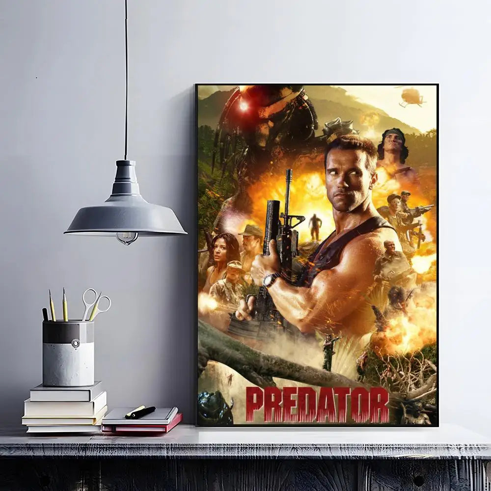 The Predator Movie Poster – HD Self-Adhesive Waterproof Wall Art Movie Wall Poster Peaceful Pleasures Health and Wellness Black6 21X30cmNoframe