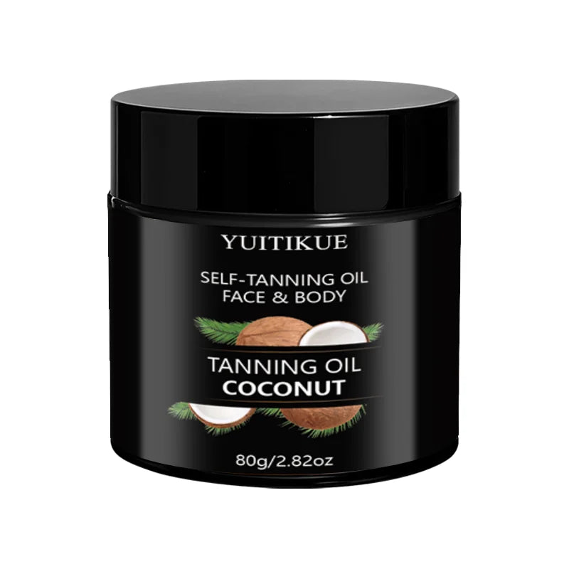 Yuitikue Coconut Self-Tanning Oil, 80g Face & Body Tanning Oil for Natural Golden Glow, Moisturizing Sunless Tanner Peaceful Pleasures Health and Wellness 1pc 80g