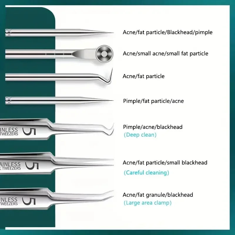8 PCS Stainless Steel Acne Clip, Cell Clip, Blackhead Clip, Acne Needle, Beauty Salon Acne Needle, Acne Needle Tool Peaceful Pleasures Health and Wellness