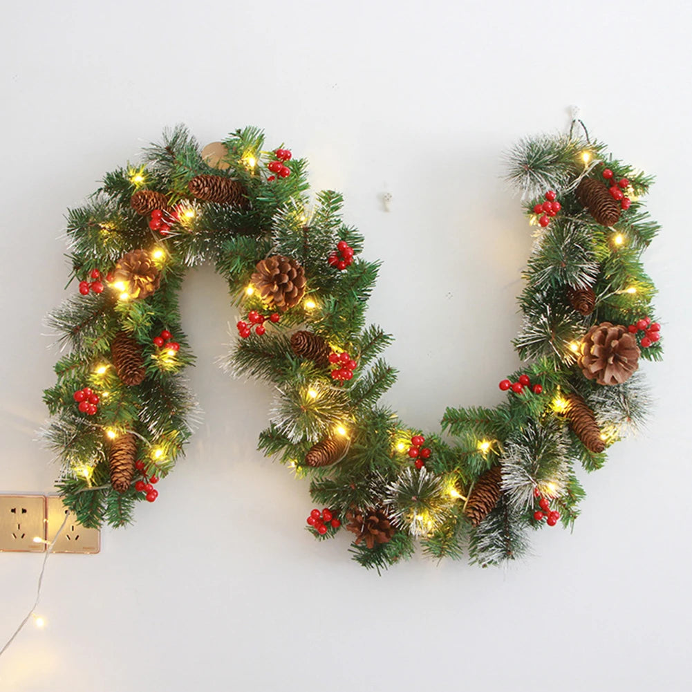 Christmas Red Berry Rattan Garland 180cm/270cm | Holiday Decor