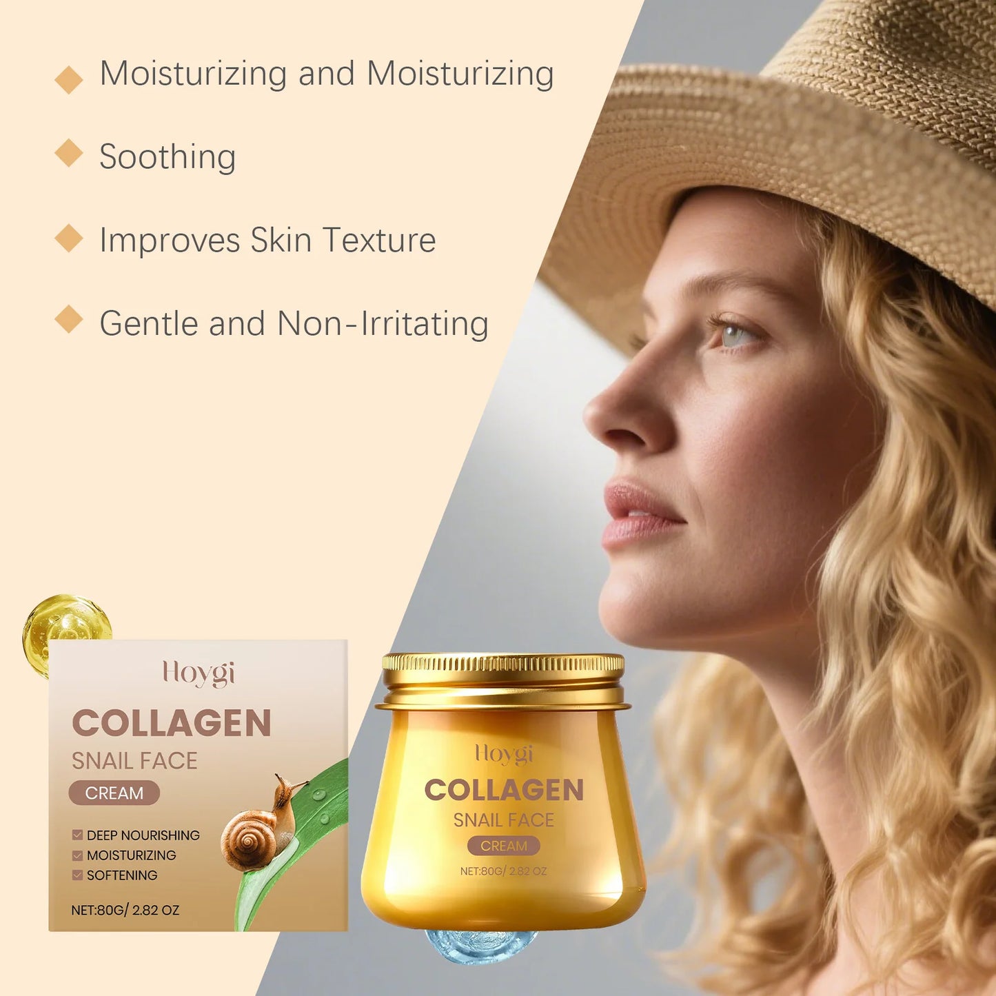 Hoygi Collagen Snail Anti-Aging Moisturizing Face Cream 80g