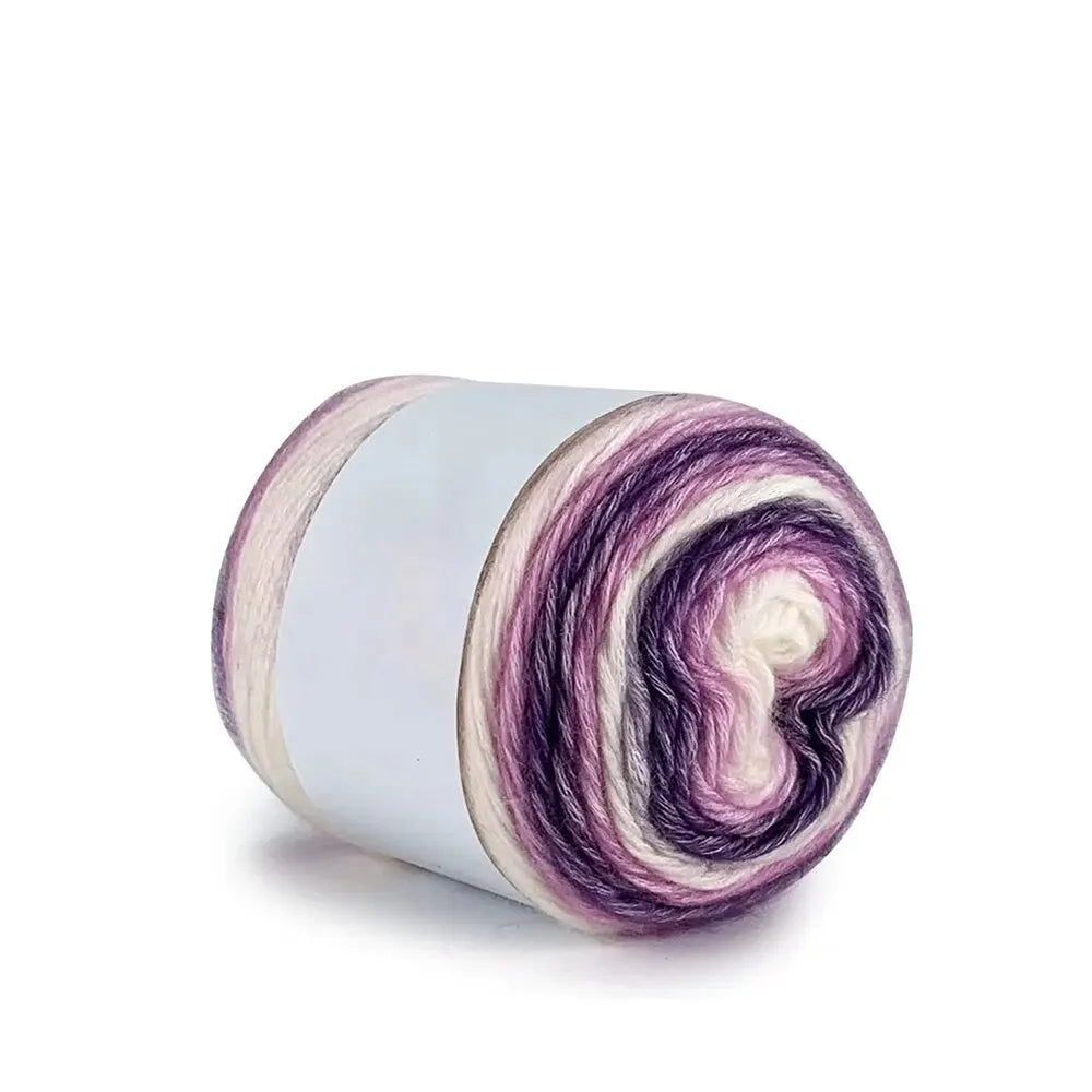 Pure Cotton Rainbow Crochet Thread Ten-Quarter Cake Weaving Yarn Long Gradient Dyeing for Crafting Peaceful Pleasures Health and Wellness