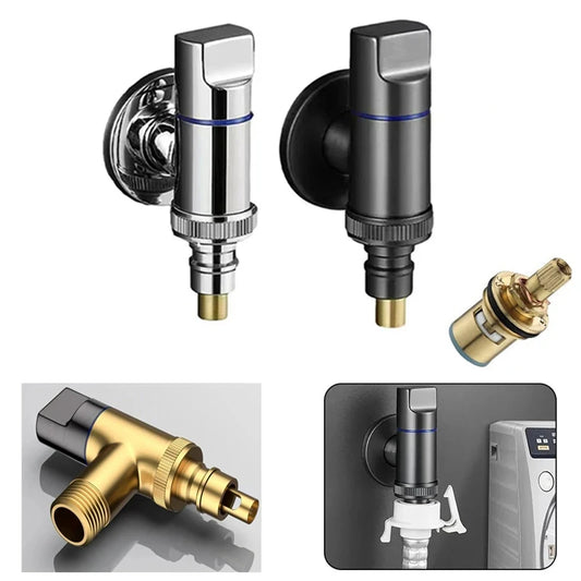 Brass G1/2 Angle Valve | Multi-Function Triangle Water Stop Valve Brass Angle Valve Peaceful Pleasures Health and Wellness