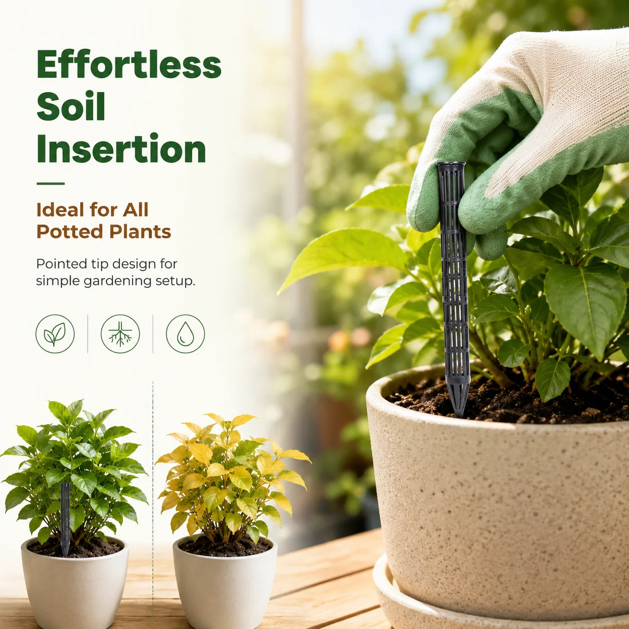 10Pcs Plant Aeration Tubes for Pots Root Rot Prevention Prevent Overwatering for Healthy Roots Wet-dry Cycle gardening Tools Peaceful Pleasures Health and Wellness