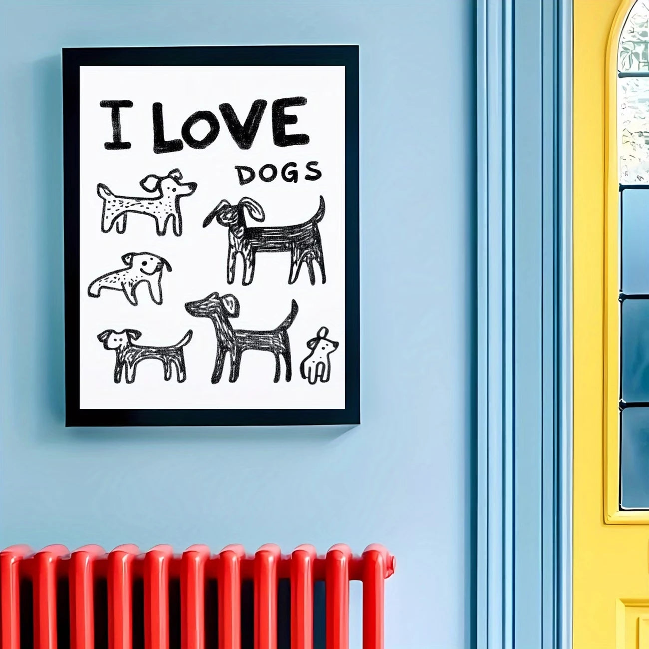 I Love Dogs Quote Canvas Wall Art Print | Pet Home Decor