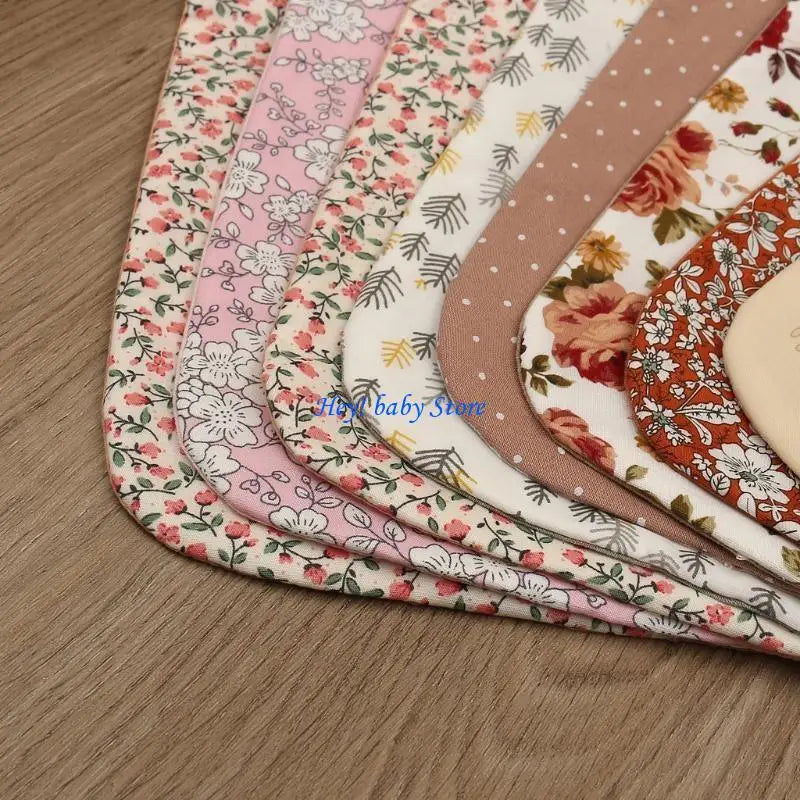 Floral Vintage Double-Sided Cotton Baby Bib for Newborns