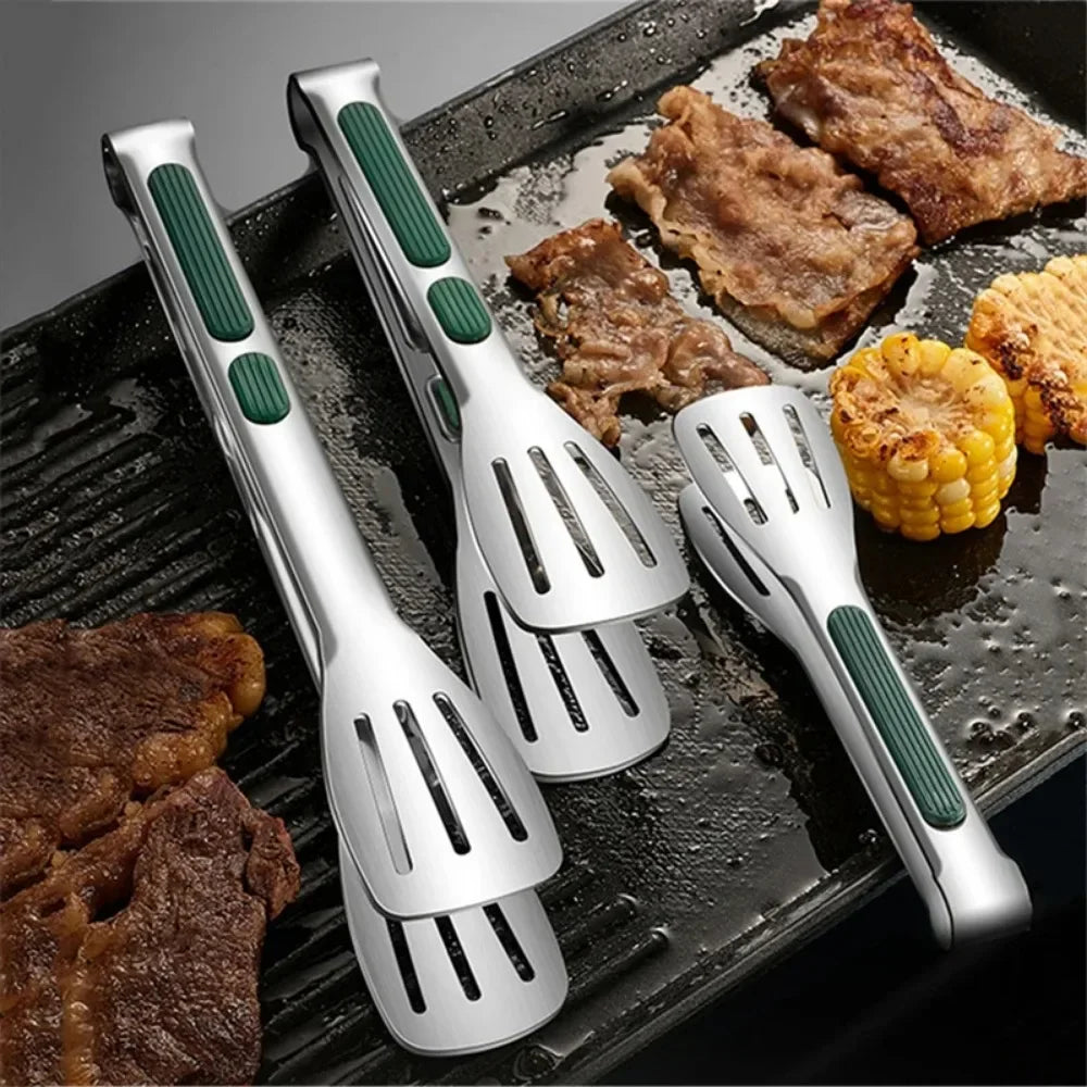 304 Stainless Steel BBQ Food Tongs 7/9/12 Inch Grill Utensils