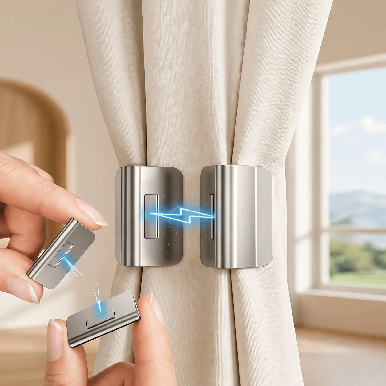 Strong Magnetic Curtain Clips Nail Blackout Closure Keep Closed