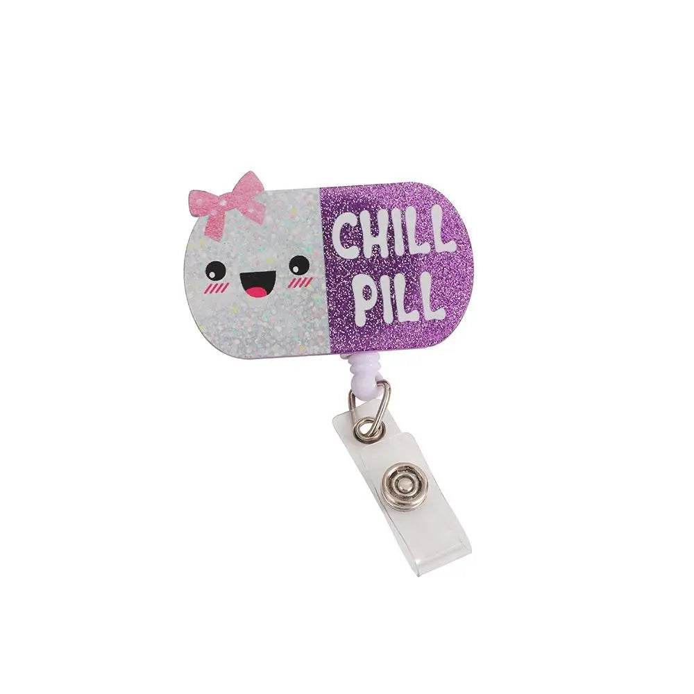 Stretchable Organs Badge Clip High Resilience Fall-proof Nurse Badge Holder Cartoon Chest Card Name Card Holder Office Supplies Peaceful Pleasures Health and Wellness pill