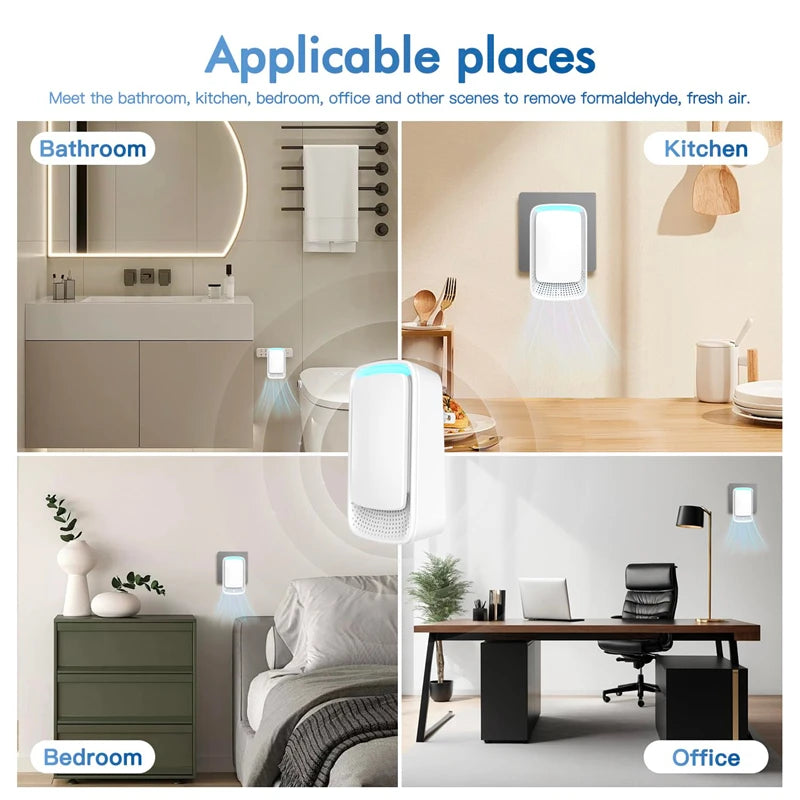 Negative Ion Mini Air Purifier Whisper Quiet Operation Plug In Air Cleaner Fresher For Pet Kitchen Smokers Toilet Bathroom Peaceful Pleasures Health and Wellness