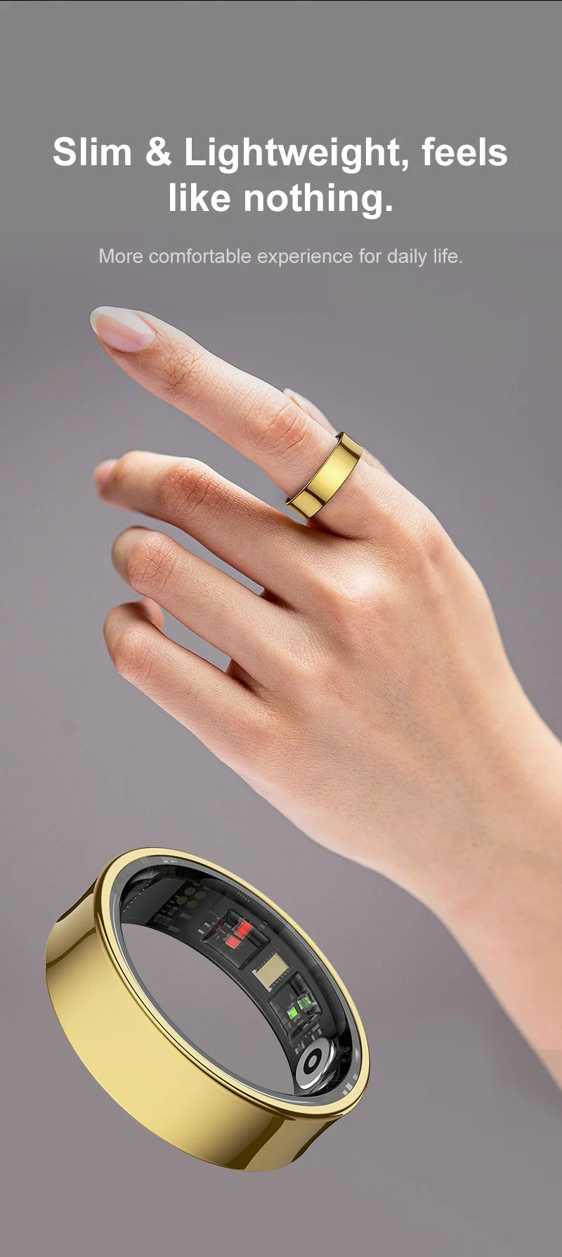 R09 5ATM Waterproof Smart Ring For Men Women Temperature Health Monitor For Xiaomi Samsung Phone Peaceful Pleasures Health and Wellness
