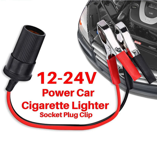 12V Battery Terminal Clip-on Car Cigarette Lighter Socket Female Adapter, Cigarette Splitter Plug Extension Cord Peaceful Pleasures Health and Wellness