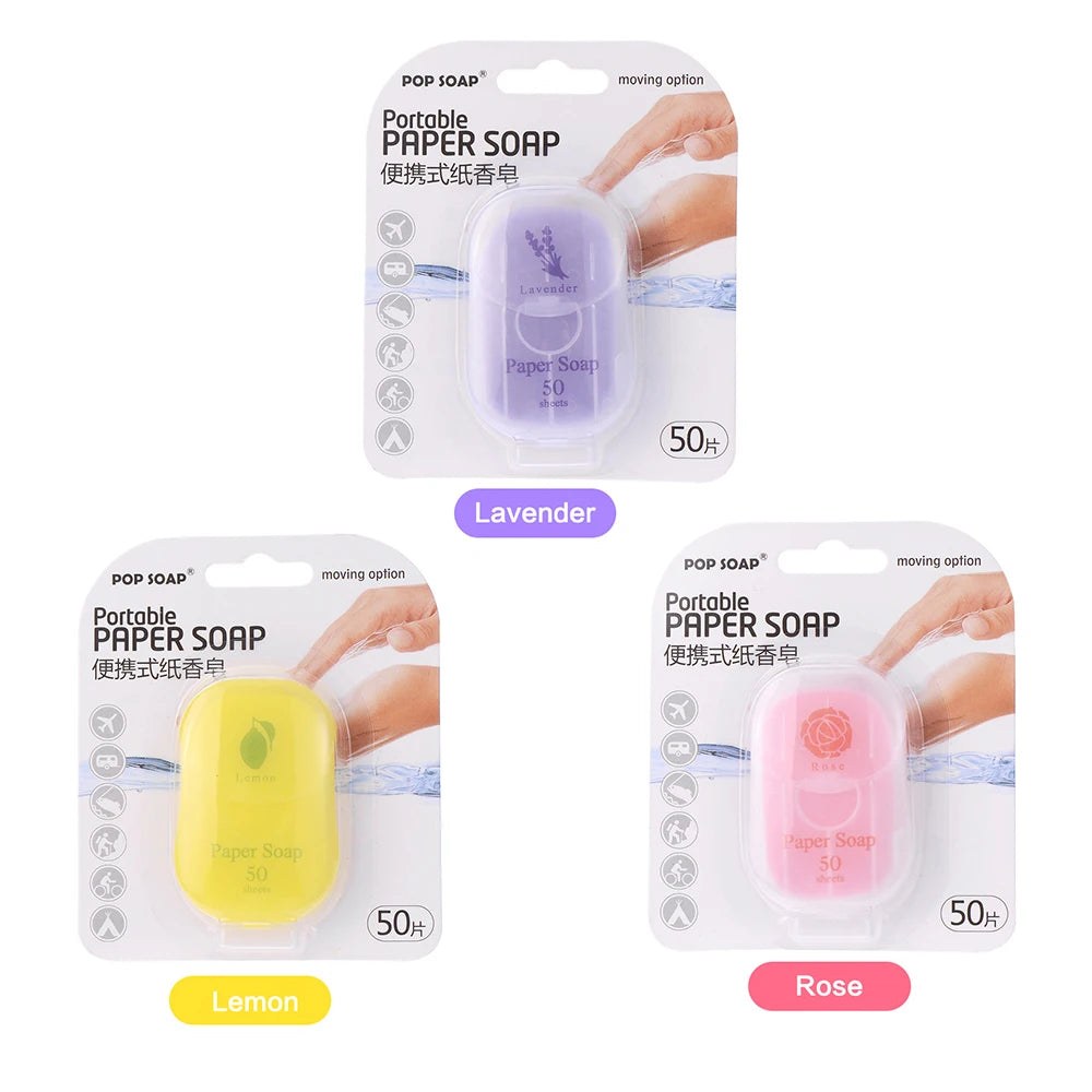 Ultimate Portable Paper Soap Sheets For Outdoor Travel， disposable hand washing travel soap Peaceful Pleasures Health and Wellness 3 styles Mix