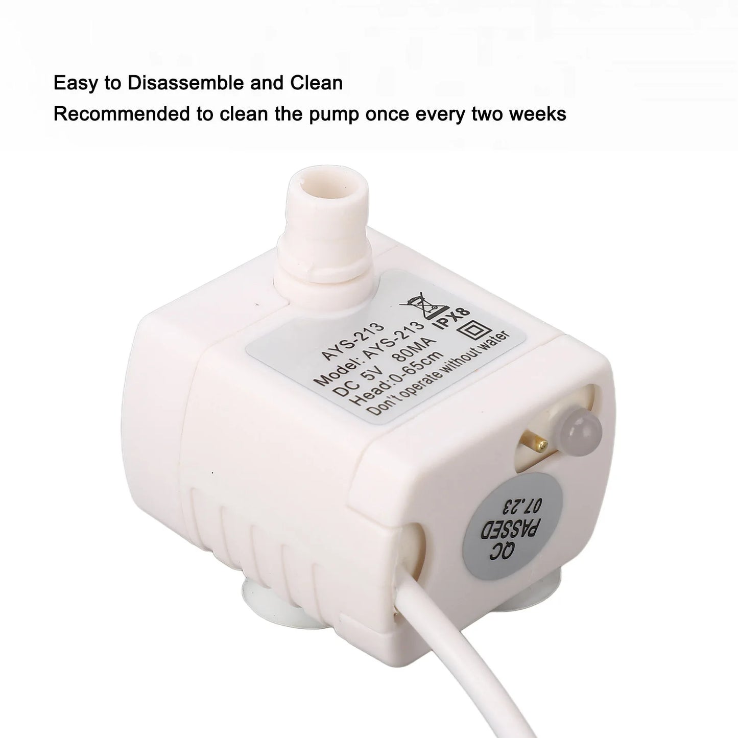Pet Water Fountain Pump 5V USB Powered Removable Adjustable DC Brushless Motor Cat Fountain for Replacement Peaceful Pleasures Health and Wellness