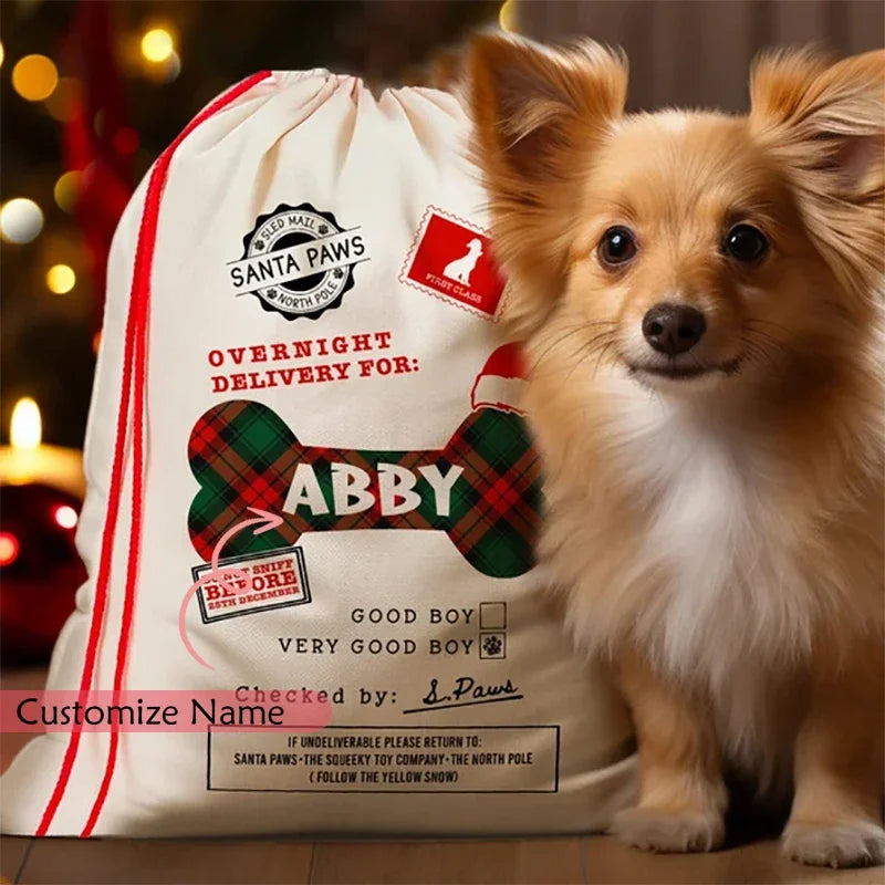 Personalised Santa Sack | Dog & Pet Christmas Stocking Bag