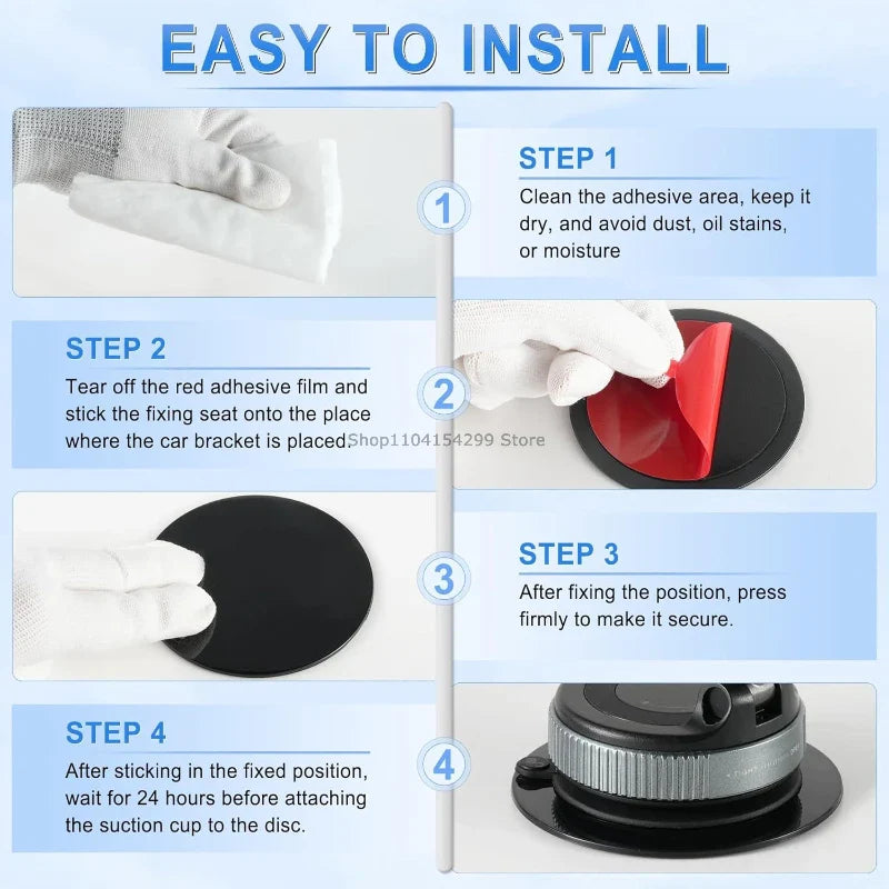 Car Adhesive Disc Pad Base for GPS, Phone & Dash Cam Mounts