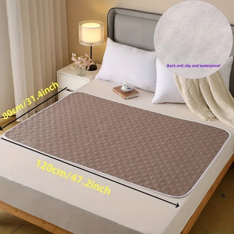 Washable Incontinence Pads for Elderly And Pets Leak-Proof Bed Care Mats for Menstruation And Home Use Multiple Sizes Available Peaceful Pleasures Health and Wellness brown-80x120cm