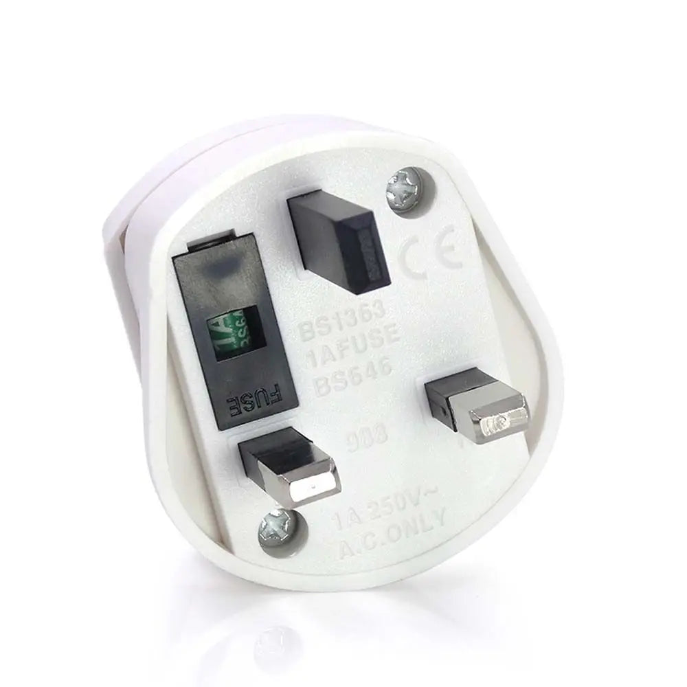 EU 2 Pin To 3 Pin UK Electrical Outlets Power Plug Adapter EU to UK Socket Adapter EU To UK Plug UK Plug Adapter Plug Converter Peaceful Pleasures Health and Wellness