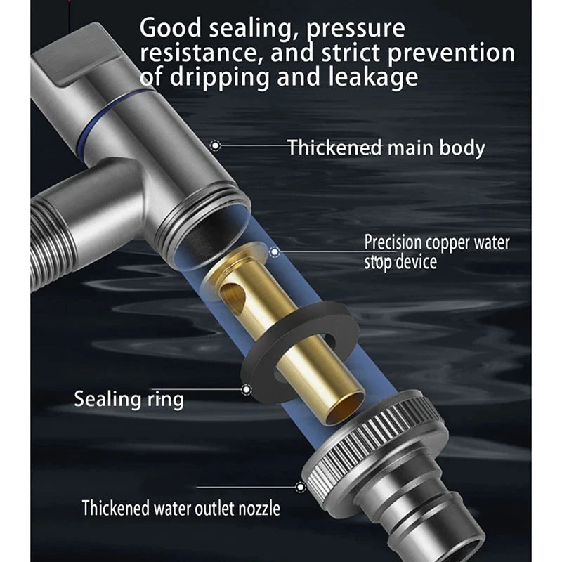 Brass G1/2 Angle Valve | Multi-Function Triangle Water Stop Valve