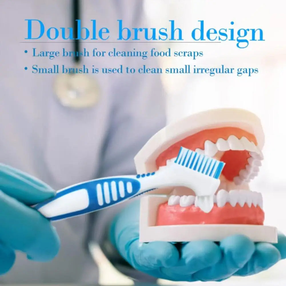 Double-Sided Denture Brush – Soft Bristles & Anti-Slip Handle