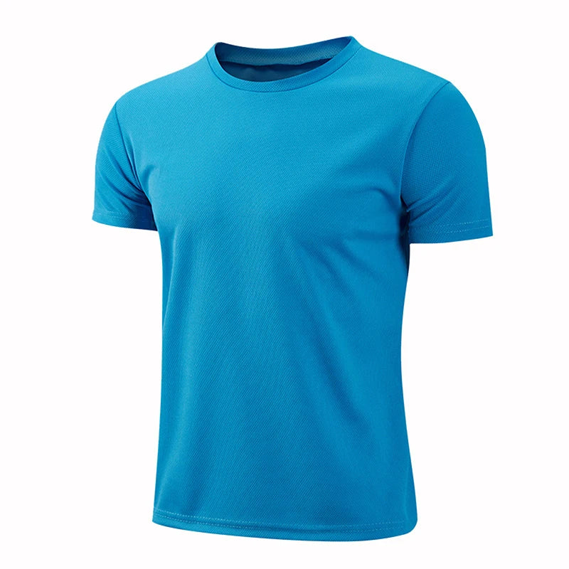 Quick Dry Crew Neck Short Sleeve T Shirt Breathable Performance Tee for Work Team Uniform and Casual Wear for Women Men Peaceful Pleasures Health and Wellness Lake blue M