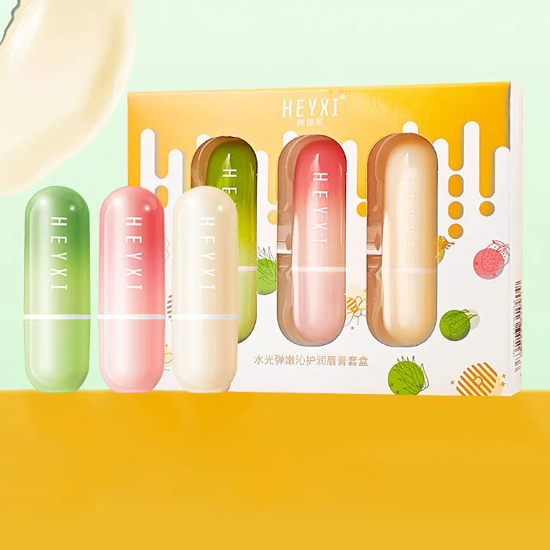 Fruit Lip Balm Set 3pcs | Color-Changing Moisturizing Lip Care