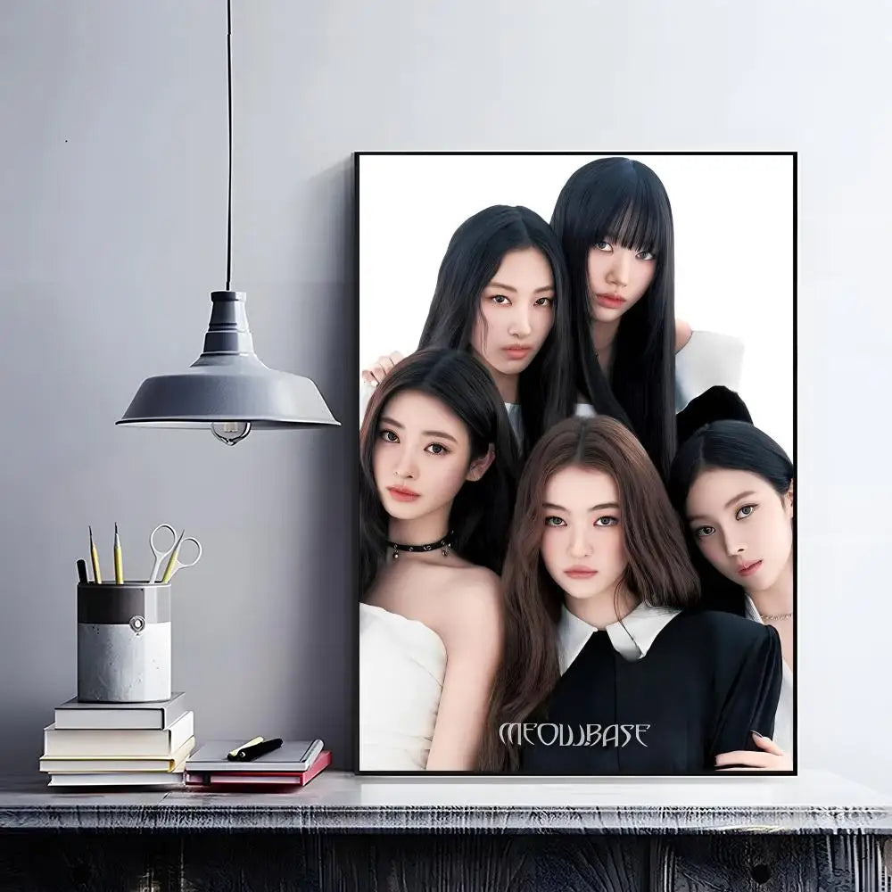 Kpop M-meovv HD Waterproof Self-Adhesive Wall Art Poster Wall Art Poster Peaceful Pleasures Health and Wellness Black1 15X20cmNoframe