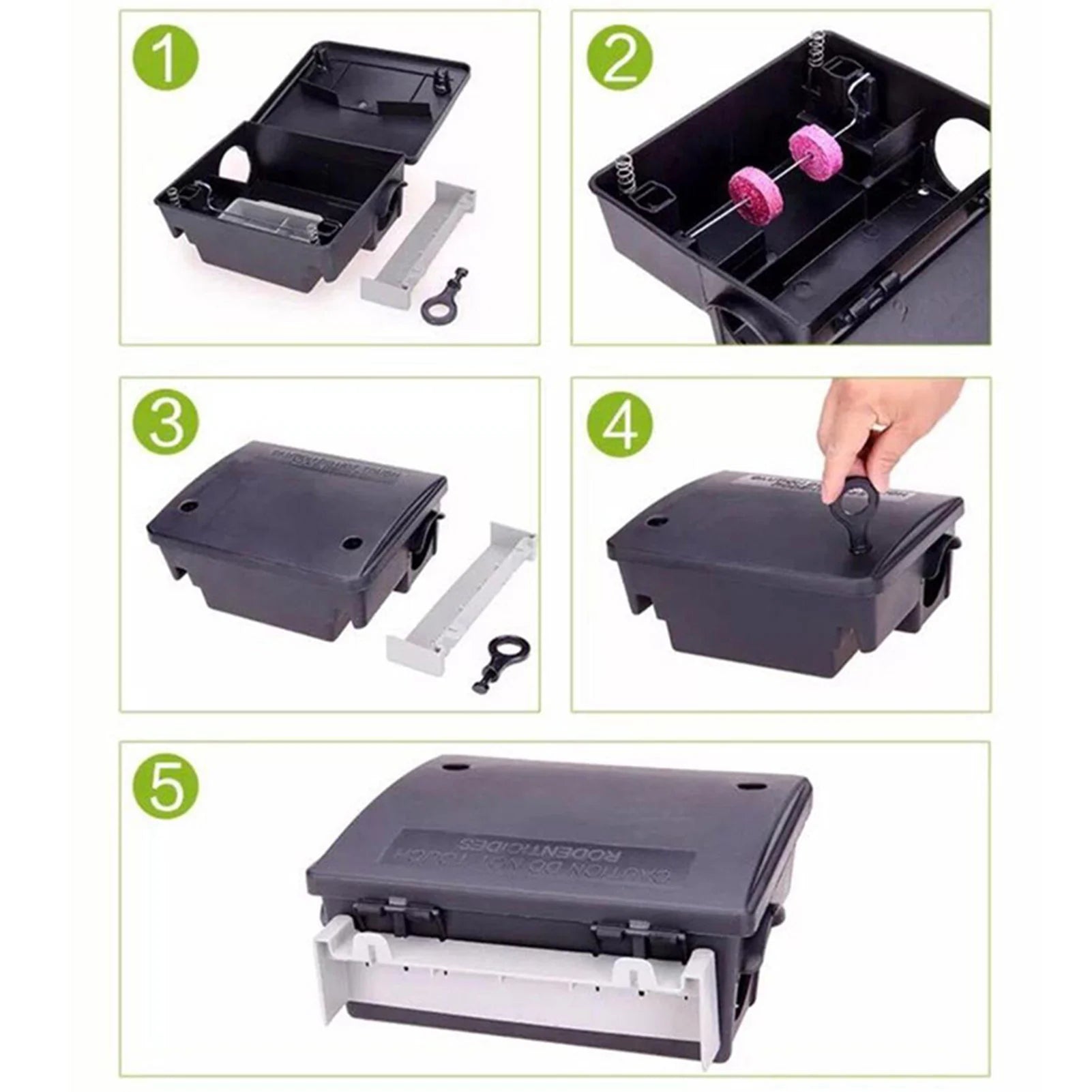 Professional Home Mouse Rodent Bait Block Trap Station Box Case with Key Mouse Rodent Durable Practical Mouse Trap Peaceful Pleasures Health and Wellness