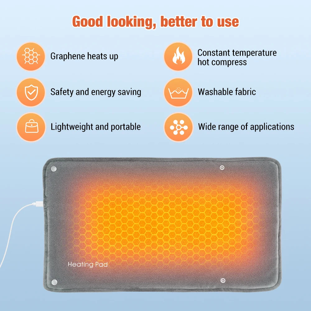 Electric Hand Warmer USB Charging Hand Muff Pouch Winter Heater for Home Office Heating Pad for Waist Legs Shoulder Blanket Peaceful Pleasures Health and Wellness