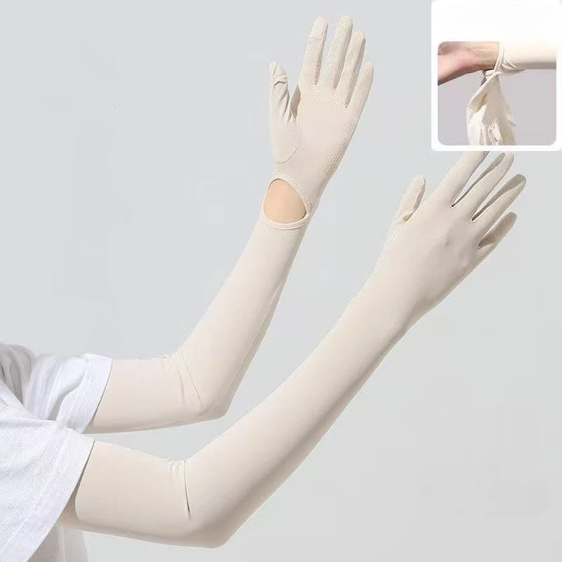 Ice Silk UPF 50+ UV Sun Arm Sleeves | Women's Driving Gloves