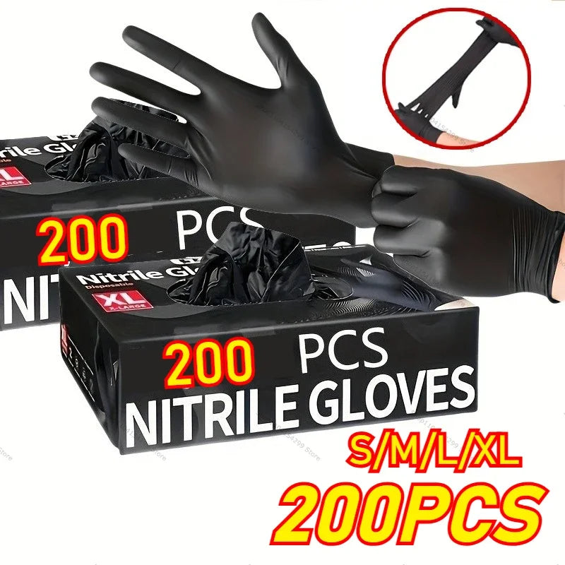 Black Disposable Nitrile Gloves Latex & Powder Free – 100 Pack