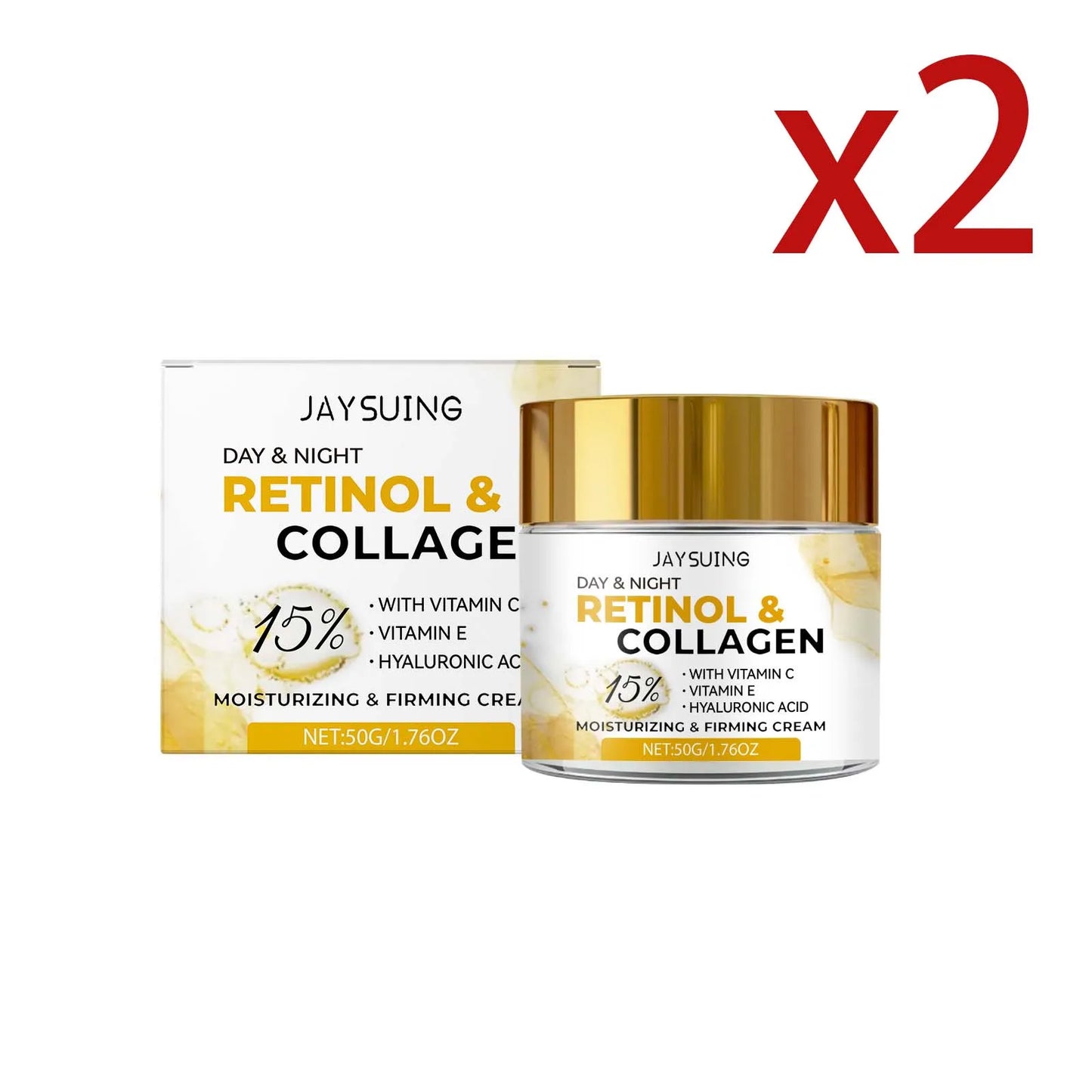 Collagen Moisturizing Facial Cream Smoothing Even Skin Tone Enhance Skin Firmness Shrink Pores Radiant Skin Nourish Face Lotion Peaceful Pleasures Health and Wellness 2x50g 50g
