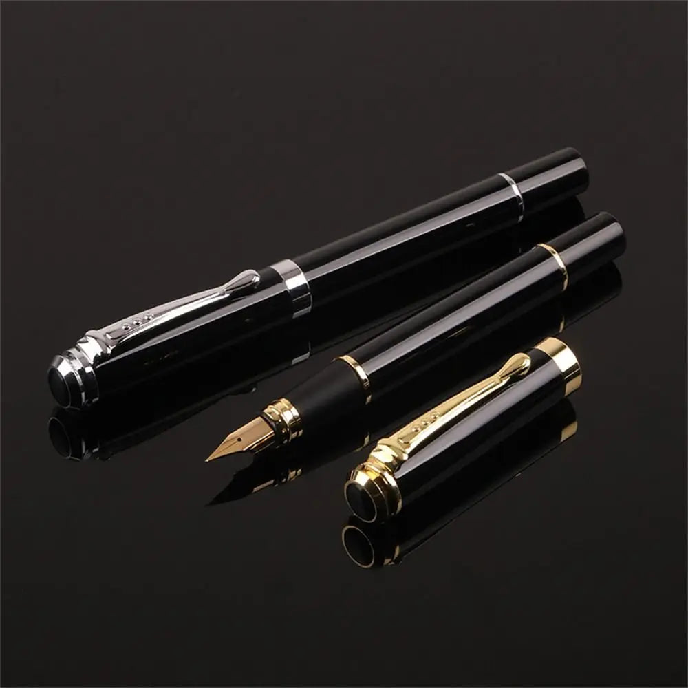 School Supplies Calligraphy Fountain Pen Golden Trim Drawing Business Fountain Pen Black 0.38mm Writing Ink Pen Gift Pen Peaceful Pleasures Health and Wellness