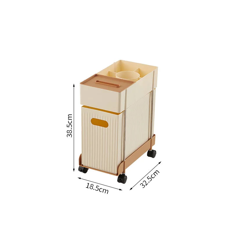 Space Saving Pull Out Mobile Drawer Under Desk Slim Trolley No Assembly Required Snack Toy Storage Cabinet for Home Peaceful Pleasures Health and Wellness 2 Layer A With Wheel