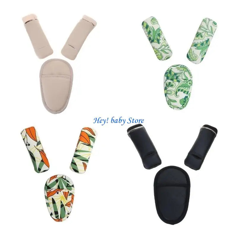 Baby Stroller Shoulder Strap Covers & Crotch Pad Set 3pcs