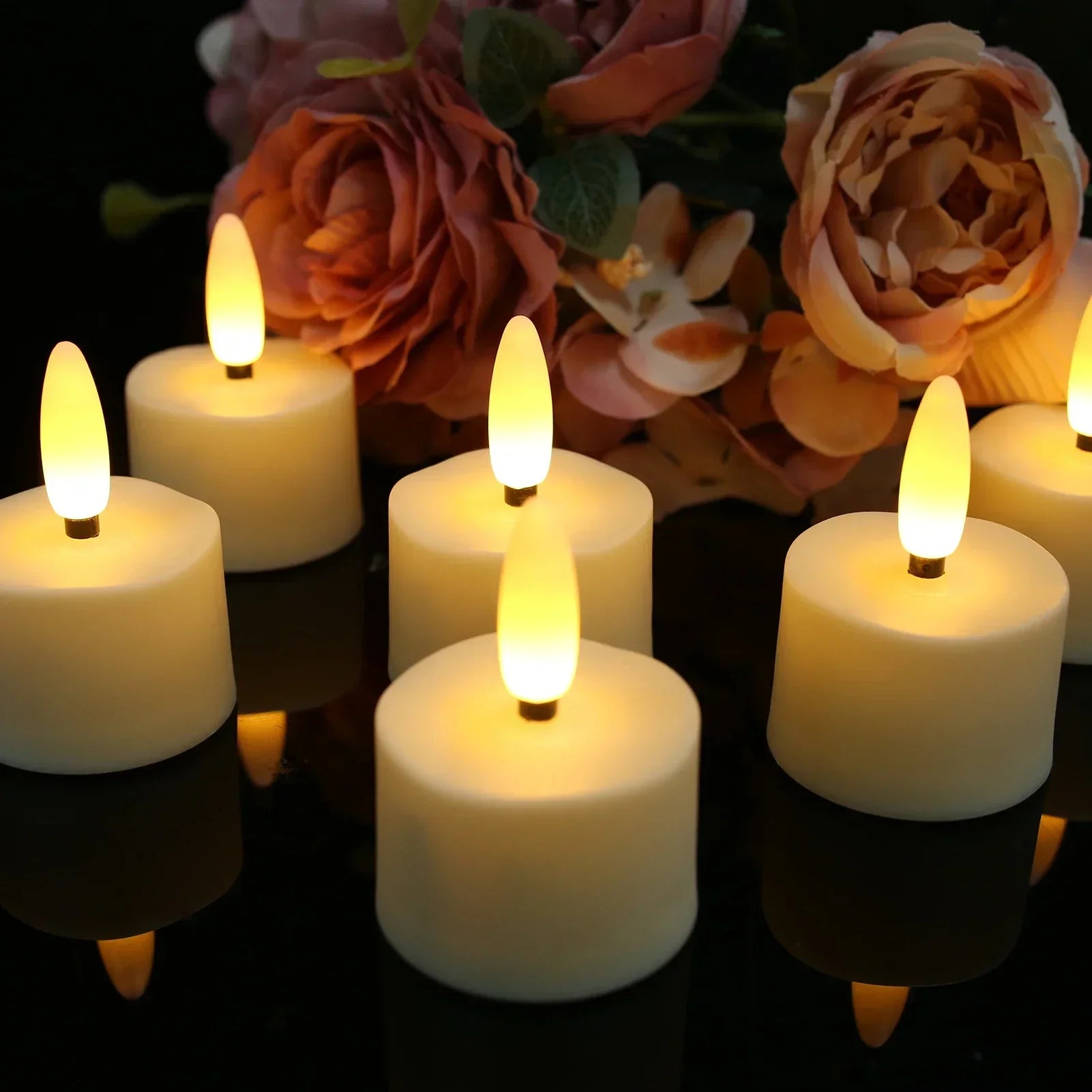 USB Rechargeable Tea Lights with Remote Timer LED Electric Flameless Flickering Candles for Home Table Party Bedroom Decoration Peaceful Pleasures Health and Wellness