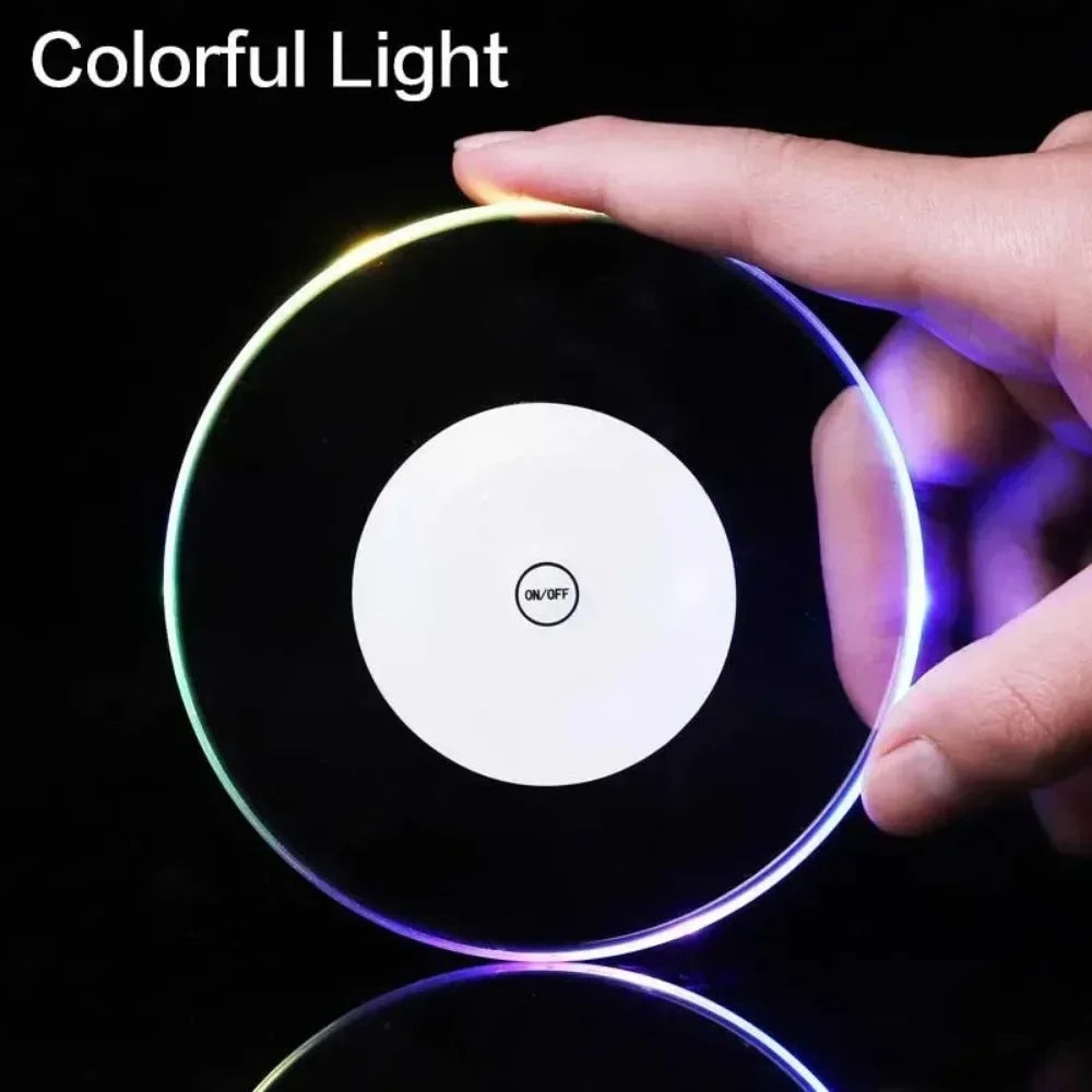 LED Glow Coaster & Bottle Ring Light – Colorful Flashing Bar Mat