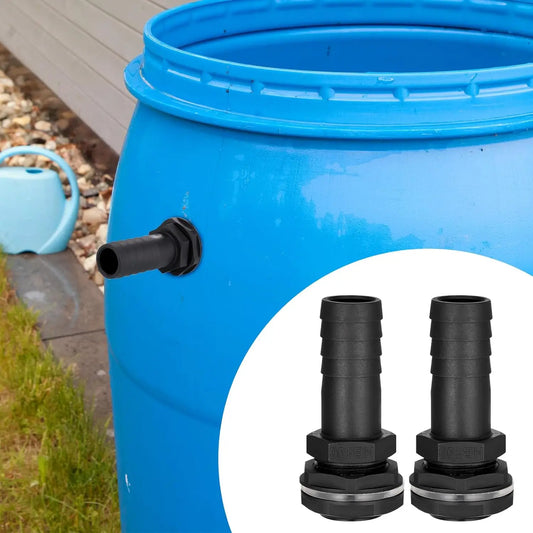 Mounted Rainwater Barrel Overflow Connector Barbed Pipe Peaceful Pleasures Health and Wellness
