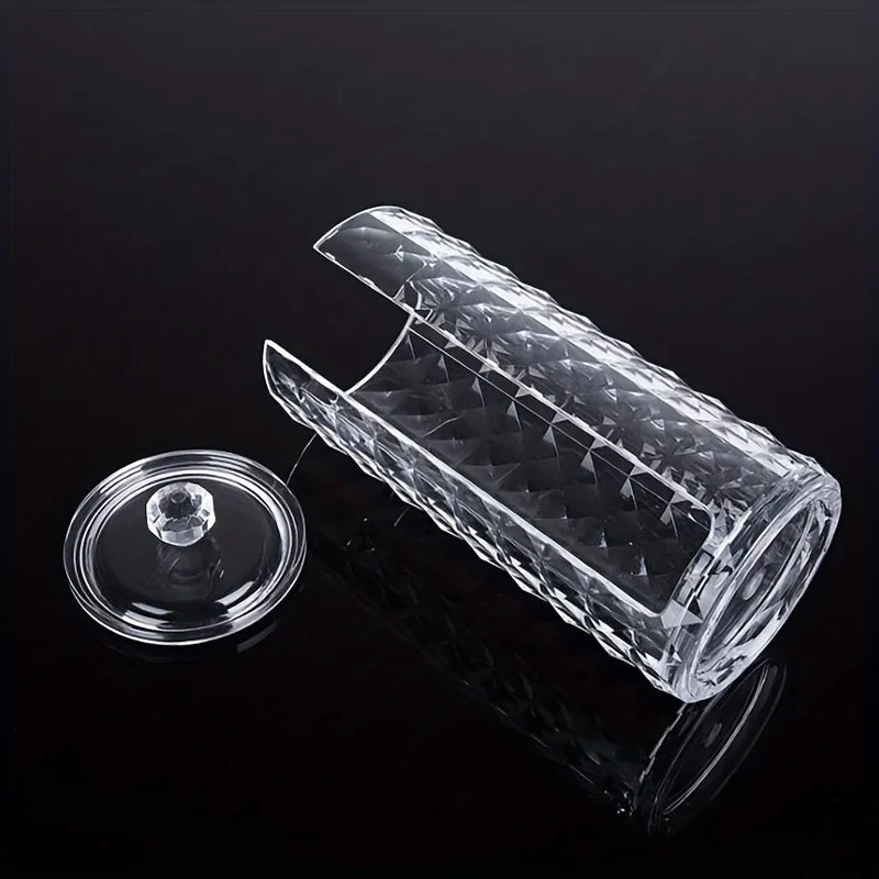 Clear Acrylic Bathroom Cup Dispenser – Diamond Grain Mouthwash Cup Holder for 3 oz Cups
